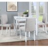5 Piece Wooden Dining Table Set, Kitchen Table Set With 4 Upholstered Chairs, Wooden Table With Crystal Decoration And Chairs Set For Kitchen, Dining Room - White - Image 2