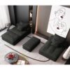 Modern Oversized Modular Sectional Sofa With Ottoman, Seat, Chaise Lounge And Armrest, Sparkling Chenille Fabric Soft Cushion Sofa With 4 Pillows, 4 Pieces Diy Combination Tufted Sofa, No Assembly Required - Black - Image 12
