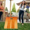 4X2 Ft Large Size Cornhole Board (Set of 2), Outdoor Game Board Set With 8 Bean Bags, Perfect For Lawn, Backyard, Beach, Park - Golden / Light Brown - Image 13