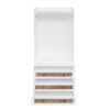 Wardrobe With 3 Drawers High Wardrobe Armoire With Rattan For Living Room Organizer - White - Image 14