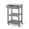 Tattnall - Kitchen Cart With Wheels - Gray - Image 8