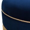 Yolanda - Round Upholstered Accent Ottoman - Navy Blue / Gold - Image 4