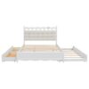 Queen Size Storage Platform Bed, With 2 Big Drawers, Twin Long Size Trundle, One Set Of Sockets & USB Ports - White - Image 7