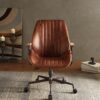 Brancaster - Aluminum Top Grain Leather Office Chair - Coffee - Image 3