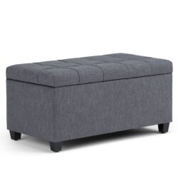 Sienna - Storage Ottoman Bench - Slate Gray
