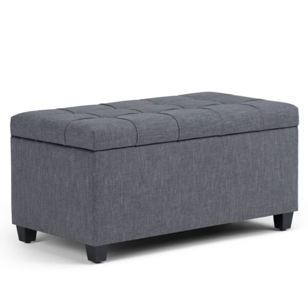 Sienna - Storage Ottoman Bench - Slate Gray