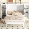 Queen Size Murphy Bed With Shelves, Drawers And USB Ports - White - Image 18