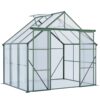 Double Door Polycarbonate Greenhouse Raised Base And Anchor Aluminum Heavy Duty Walk In Greenhouses For Outdoor Backyard In All Season - Green - Image 6