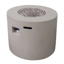 Magnesium Oxide Round Fire Pit With 40, 000 Btu For Patio Use - Light Gray