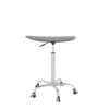 Adjustable Height Black Tempered Glass Table Desk Table With Lockable Wheels - Transparent / White - Image 15