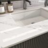 Carrara Marble Design Elegant Bathroom Vanity Top With Undermount Sink - White - Image 14