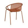 Modern Outdoor 7 Piece Expandable Dining Set With Stackable Chairs - Orange / Teak - Image 14
