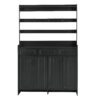 Minimalist 4 Door Shoe Cabinet With Coat Rack, Spacious Top, 3 Drawers, 8 Shelves, Metal Hooks And Handles For Hallway - Black - Image 14
