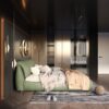 Queen Size Luxury Upholstered Platform Bed With Oversized Padded Backrest And Solid Wood Frame, Suitable For Multiple Heights Of Mattresses - Green - Image 9