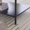 Upholstered Ottoman Coffee Table Foot Rest With Metal Legs And Wooden Storage - Brown - Image 10