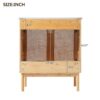 Bathroom Vanity Crafted From Natural Materials, Featuring Handmade Rattan Doors And Soft-Closing Mechanisms - Light Brown - Image 12