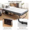 Folding Bed With Mattress, Sportable Foldable Bed With Storage Cover, Srollaway Bed For Adults With Memory Foam Mattress And Metal Frame, Scot Size Guest Bed On Wheels - Black - Image 4
