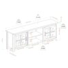 Modern Farmhouse 2 Door Glass Windowpane 70" TV Stand For 80" TVs - Rustic Oak - Image 6