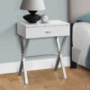 Accent Side Table, Storage Drawer, Glossy Contemporary And Modern - White - Image 4