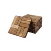 10 Piece Interlocking Deck Tiles Checker Pattern, Square Acacia Hardwood Outdoor Flooring For Patio, Bancony, Pool Side - Yellow - Image 25