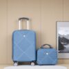 2 Piece Luggage Sets Lightweight Suitcase, Spinner Wheels, (20/14) - Blue - Image 2