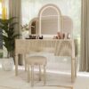 Mirrored Vanity With LED Light,Makeup Vanity Table Set - Champagne - Image 4