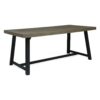 Modern Outdoor Dining Set 7 Pieces With Acacia Wood Table And Iron Chairs - Gray / Black - Image 14