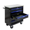 5 Drawer Multifunctional Tool Cart With Wheels - Black / Blue - Image 11