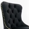 Thick Golden Swivel Velvet Barstools Adjusatble Seat Height From 27-35", Modern Upholstered Bar Stools With Backs Comfortable Tufted For Home Pub And Kitchen Island (Set of 2) - Black - Image 9