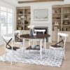 2 Pieces Set Dining Side Chair Rustic Modern Farmhouse Design Retro Design With Metal X Design - Antique Dark Oak / Antique White - Image 6
