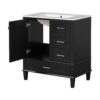 Bathroom Vanity, Modern Bathroom Cabinet With Sink Combo Set, Bathroom Storage Cabinet With A Soft Closing Door And 3 Drawers, Solid Wood Frame - Black - Image 13