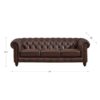 Alton Bay-Top Grain Leather Sofa Couch - Brown - Image 9