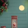 Christmas Lighted Water Spinning Phone Booth With Santa On Phone, 3*AA Batteries Required - White / Red - Image 2