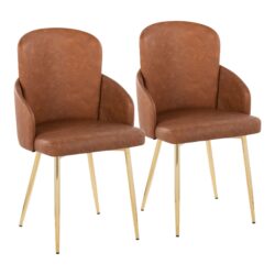 Dahlia - Contemporary Dining Chair (Set of 2) - Gold / Camel