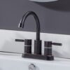 Elegant 2 Handle Bathroom Faucet With 360 Degree High Arc Swivel, Stainless Steel - Oil Rubbed Bronze - Image 6