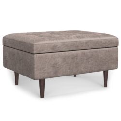 Shay - Mid Century Small Coffee Table Storage Ottoman - Gray