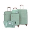 5 Piece Set (20"24"28 +A Travel Bag And A Toiletry Bag), Pp Hardshell Carry On Luggage Set With Tsa Lock Carry On Suitcase Luggage Durable Suitcase - Green - Image 8