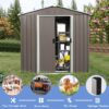 8Ft x 4Ft Outdoor Metal Storage Shed With Window - Gray - Image 3