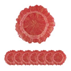Reef Plastic Charger Plate (Set of 8) - Red