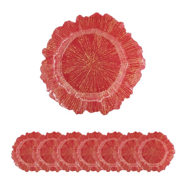 Reef Plastic Charger Plate (Set of 8) - Red