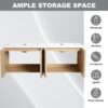 Original 60" Wall Mounted Bathroom Vanity With Double Resin Sink And Soft Closing Doors Plywood - Oak - Image 6