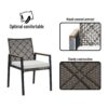 All Weather 5 Piece Patio Dining Table Set, Acacia Wood Table Top With Umbrella Hole, Rattan Outdoor - Coffee Brown - Image 5