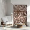Outdoor & Indoor Privacy Screen Metal Privacy Screen, Freestanding Decorative Privacy Screen For Deck Balcony Patio - Rust Red - Image 12