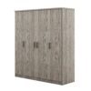 4 Door Wardrobe With 1 Drawer - Gray - Image 3