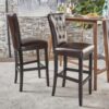 Bar Stools, Upholstered Barstools Armless (Set of 2) - Brown - Image 4