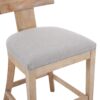 Counter Stools (Set of 2), Upholstered Counter Height Bar Stools With Solid Rubber Wood Frame, Backrest, Footrest, Armless Barstools For Home Bar, Kitchen Counter - Pebble Linen / Natural - Image 15