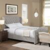 Marcella - Queen Upholstered Shelter Headboard Bed Set - Silver Gray - Image 8