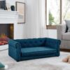Elegant Rectangle Pet Bed Durable Elevated Dog Sofa Bed Comfortable Dog Couch Foam - Blue - Image 3