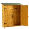 Outdoor Storage Shed With Lockable Door, Wooden Tool Storage Shed With Detachable Shelves & Pitch Roof - Natural - Image 4