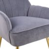 Modern Mid-Century Chair Velvet Sherpa Armchair For Living Room Bedroom Office - Gray - Image 11